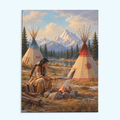 Home Beneath the Mountains | Paint by Numbers Kit