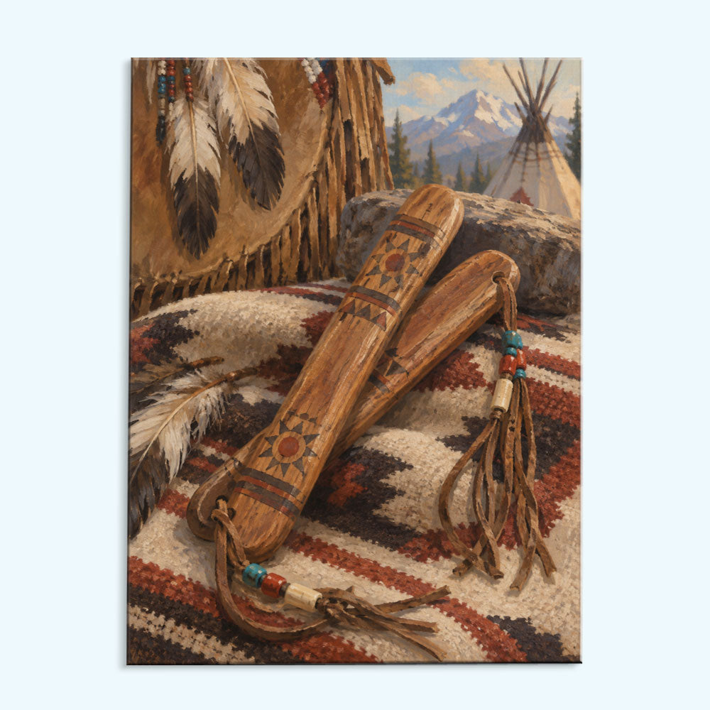 Traditional Clapper Sticks | Paint by Numbers Kit