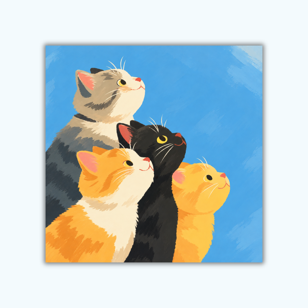 Curious Cat Crew | Mini Paint by Numbers Kit