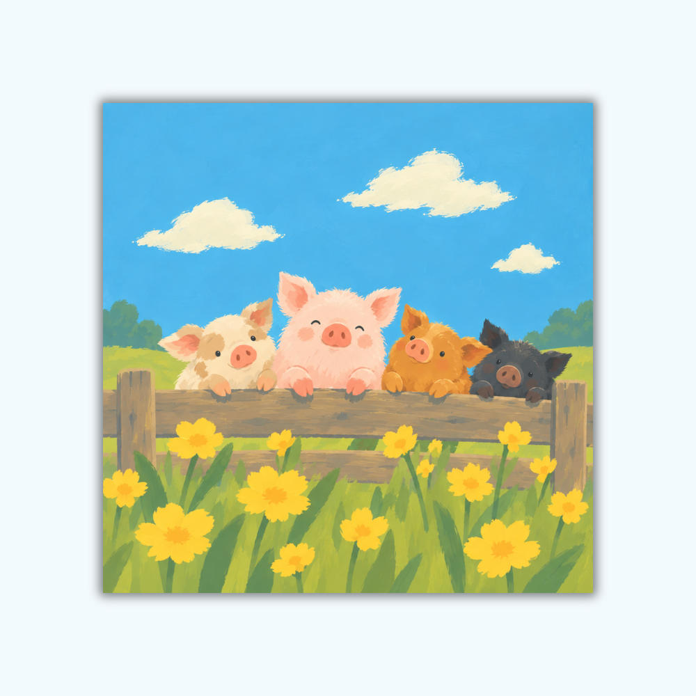 Piggy Parade | Mini Paint by Numbers Kit