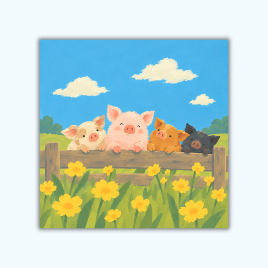 Piggy Parade | Mini Paint by Numbers Kit