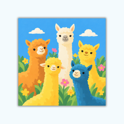 Alpaca Garden | Mini Paint by Numbers Kit