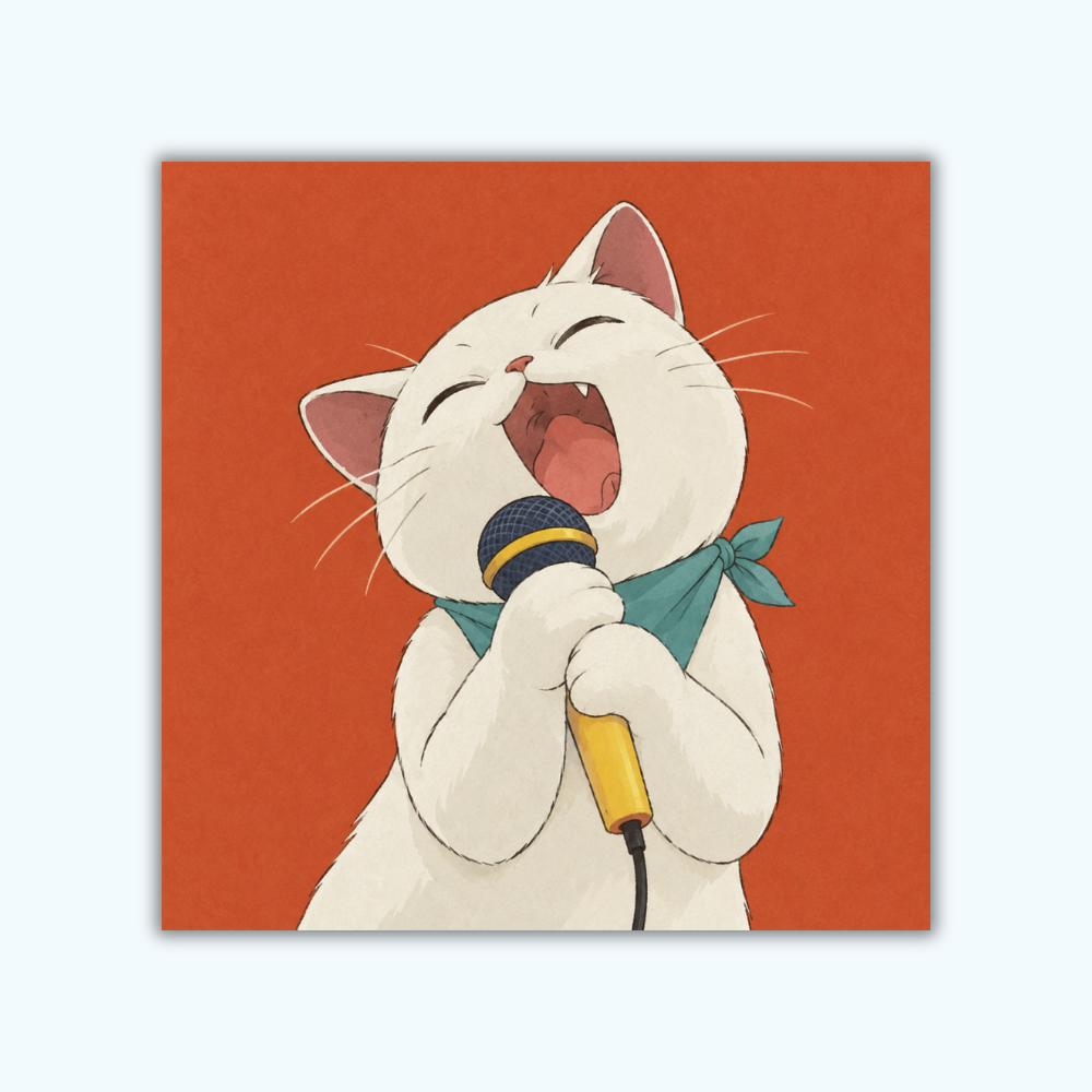 Karaoke Cat | Mini Paint by Numbers Kit