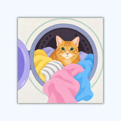 Laundry Cat | Mini Paint by Numbers Kit