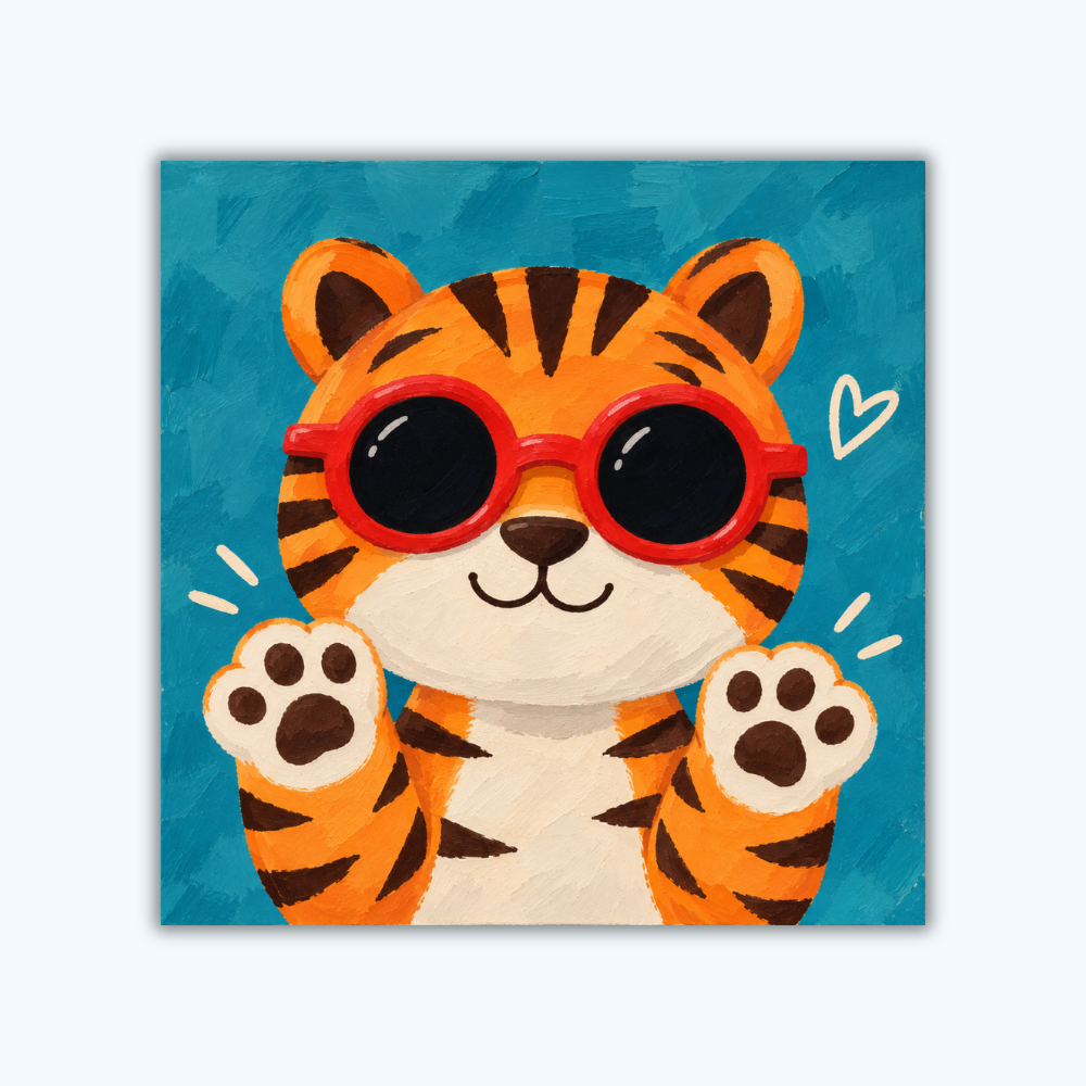 Tiger High Five | Mini Paint by Numbers Kit