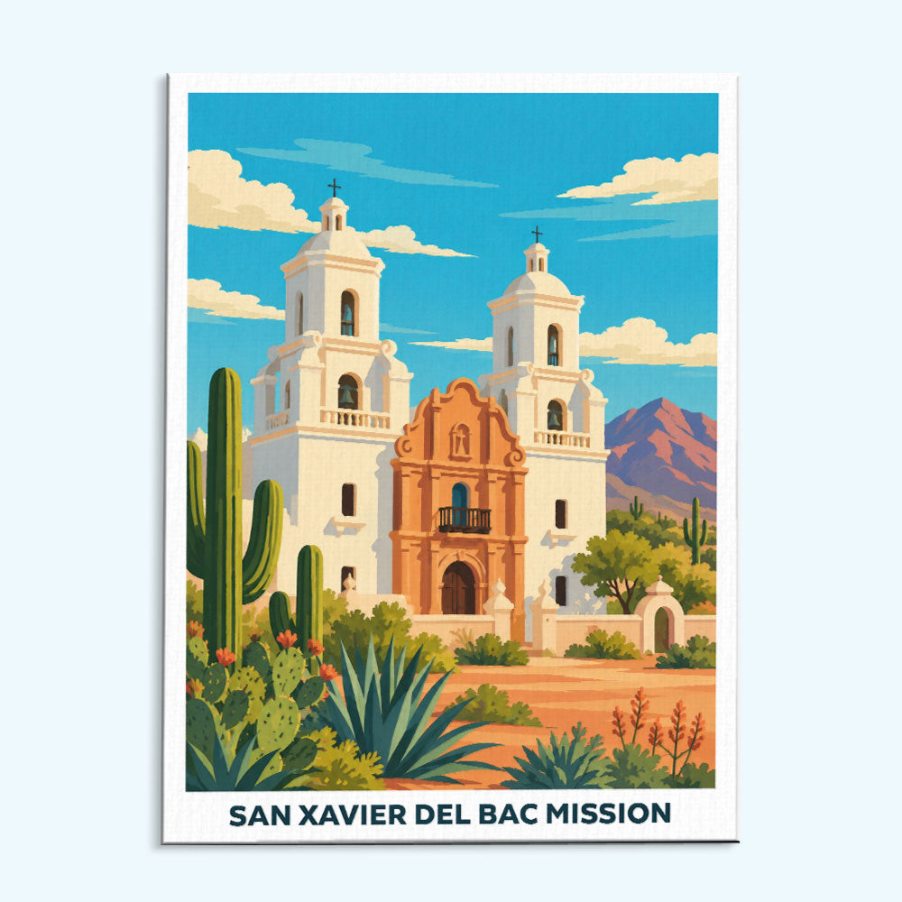 San Xavier del Bac Mission | Paint by Numbers Kit