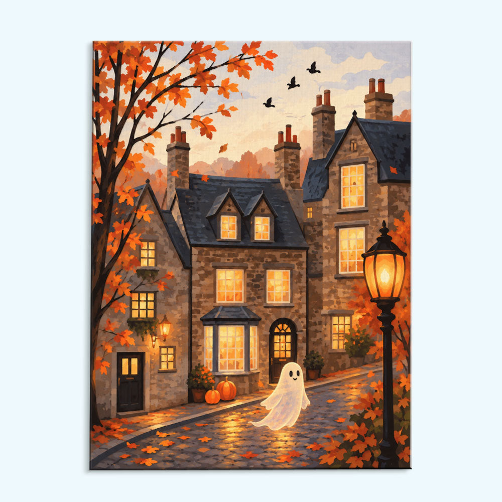 Ghostly Autumn Stroll | Paint by Numbers Kit