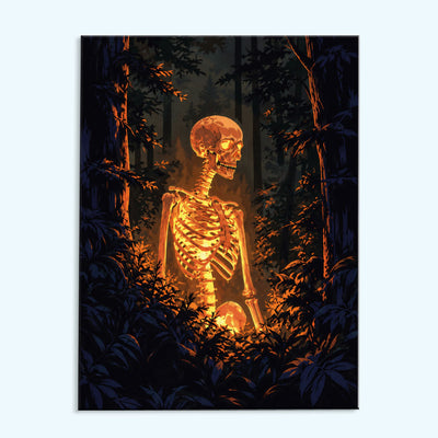 Glowing Skeleton in Forest | Paint by Numbers Kit