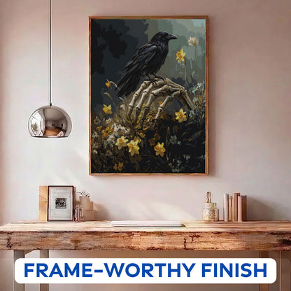 Raven on Skeleton Hand | Paint by Numbers Kit