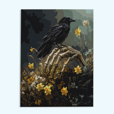 Raven on Skeleton Hand | Paint by Numbers Kit