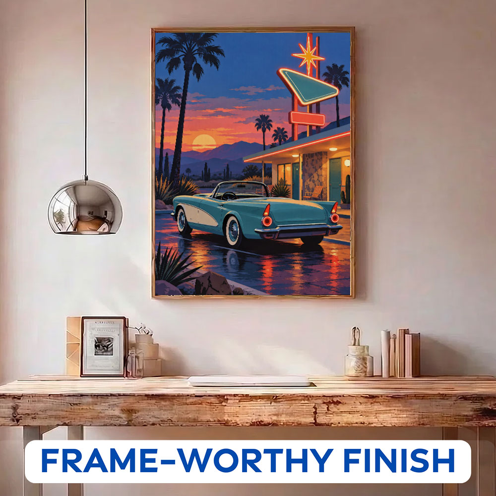 Neon Cadillac | Paint by Numbers Kit