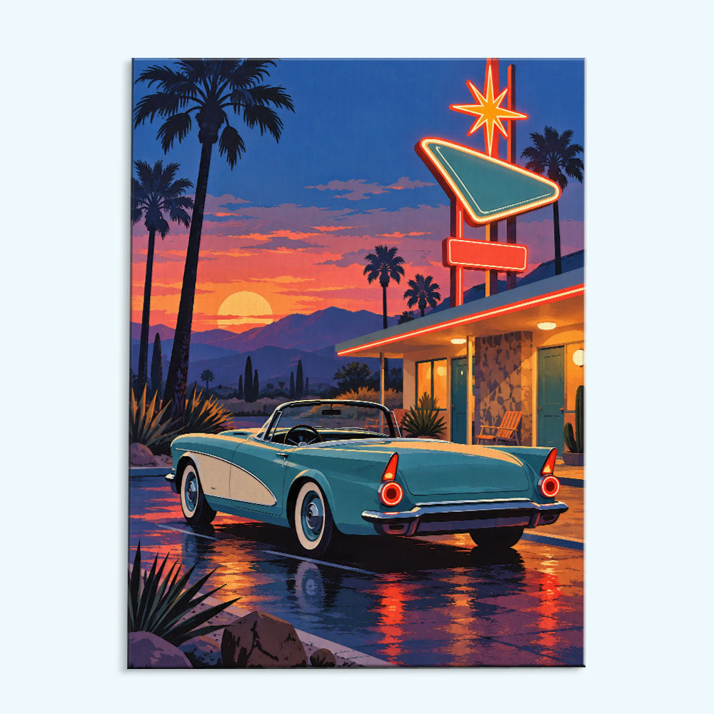 Neon Cadillac | Paint by Numbers Kit