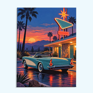 Neon Cadillac | Paint by Numbers Kit