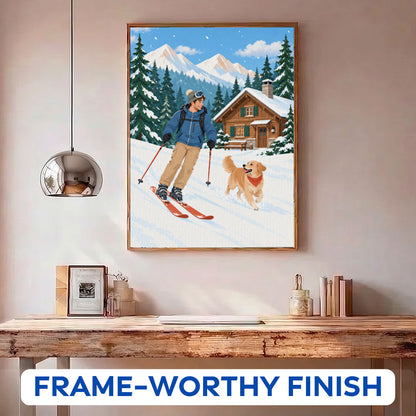 Skiing With My Best Friend | Paint by Numbers Kit