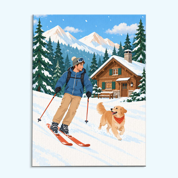 Skiing With My Best Friend | Paint by Numbers Kit