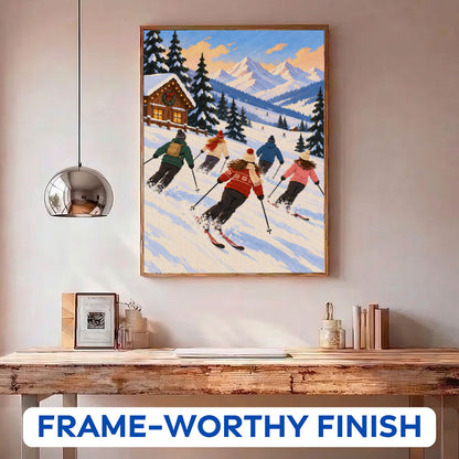 Skiing With Friends | Paint by Numbers Kit