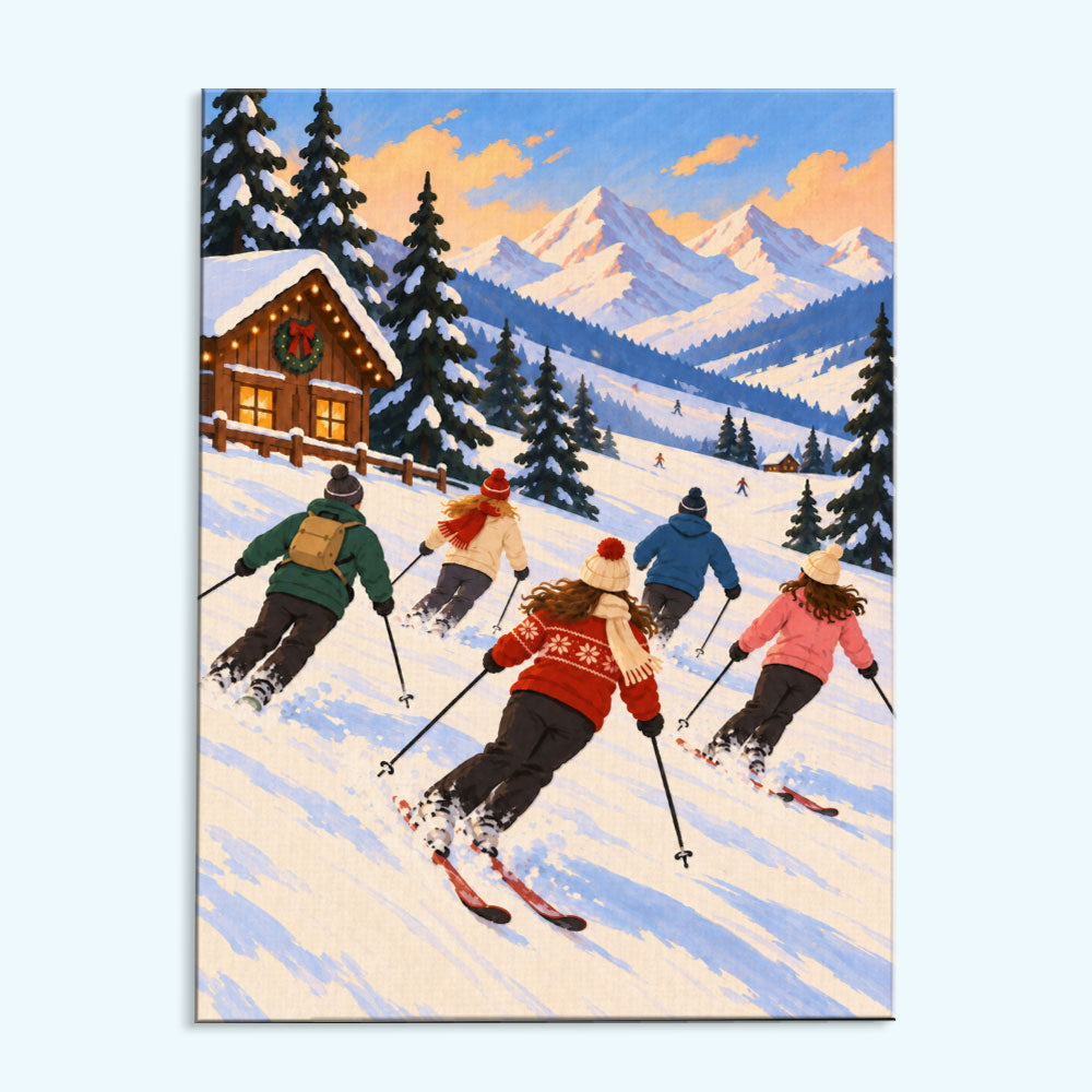 Skiing With Friends | Paint by Numbers Kit