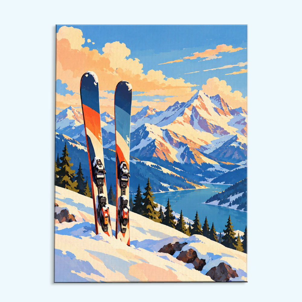 Skis With a View | Paint by Numbers Kit