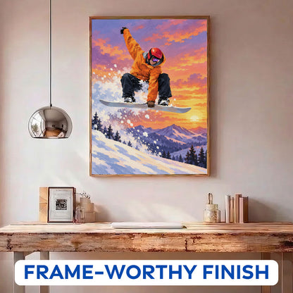 Sunset Snowboard Jump | Paint by Numbers Kit
