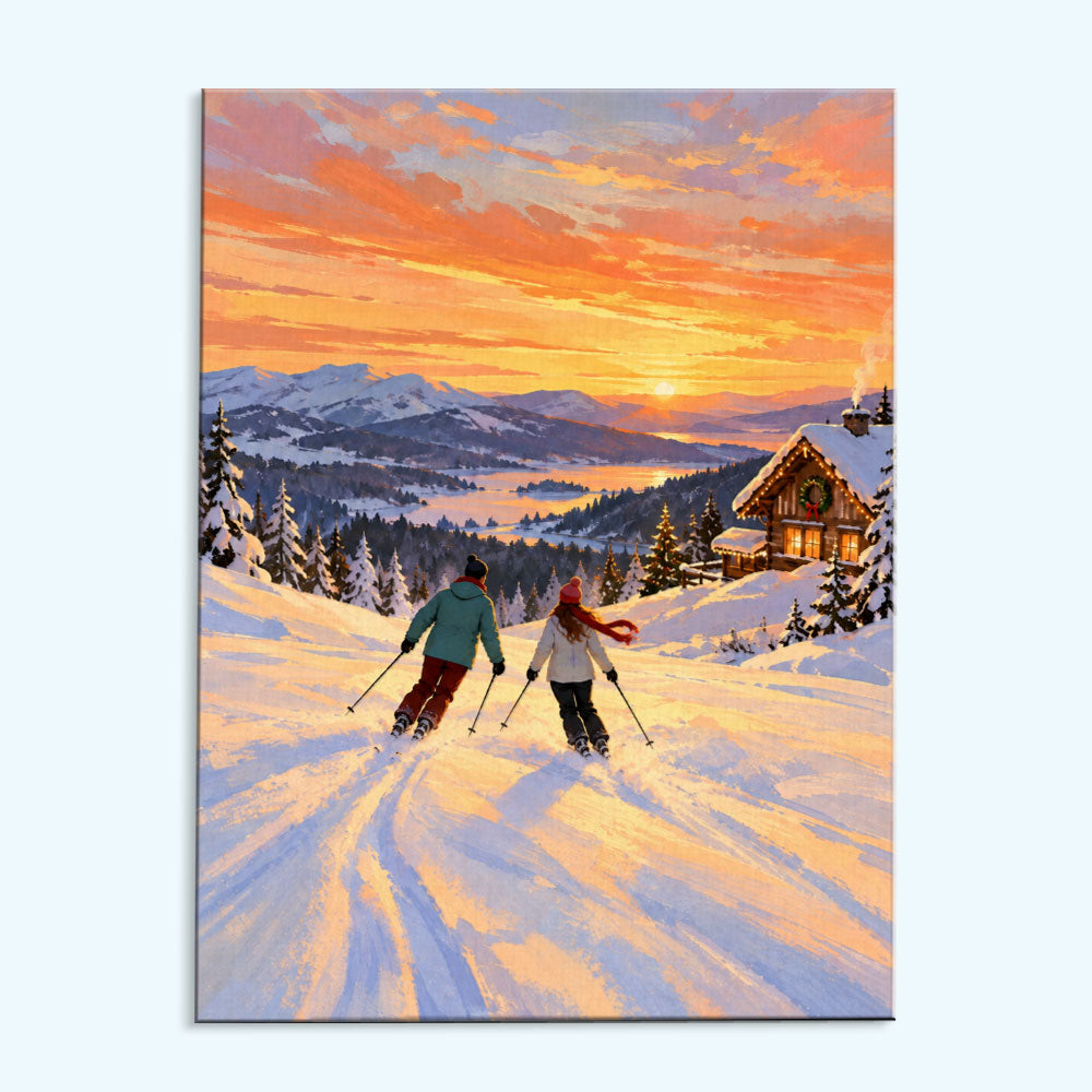 Golden Hour Ski Run | Paint by Numbers Kit