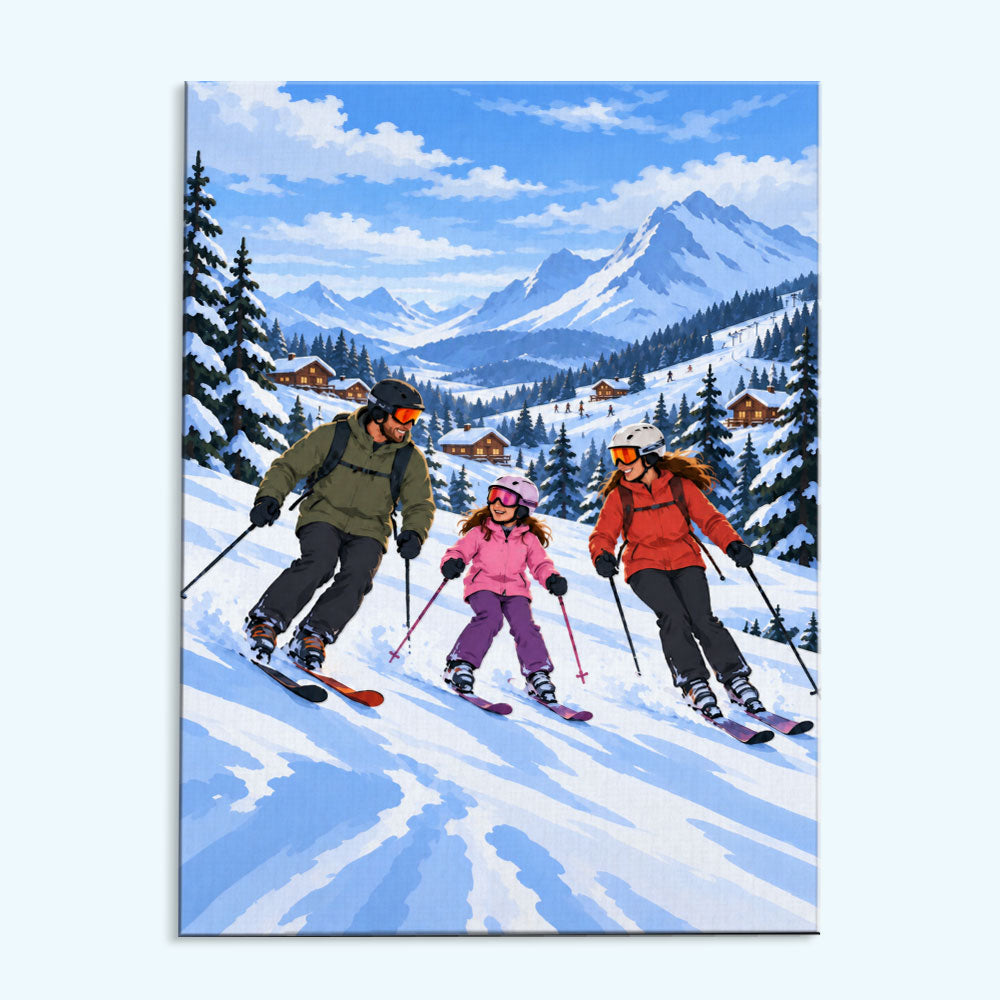 Family Ski Adventure | Paint by Numbers Kit