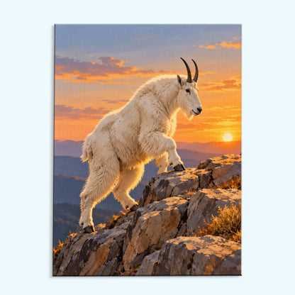 Mountain Goat in Sunset | Paint by Numbers Kit