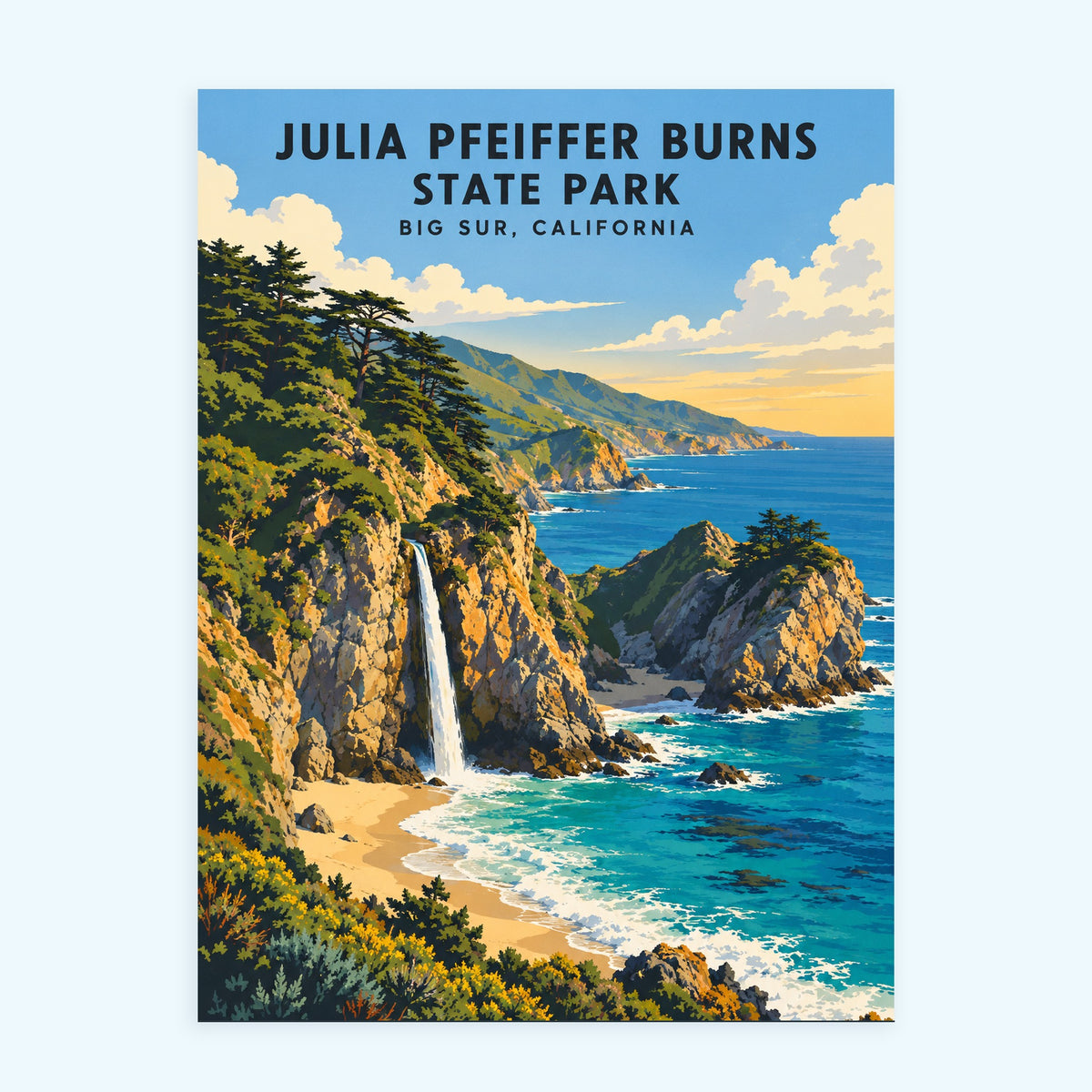 Julia Pfeiffer Burns State Park paint by numbers kit