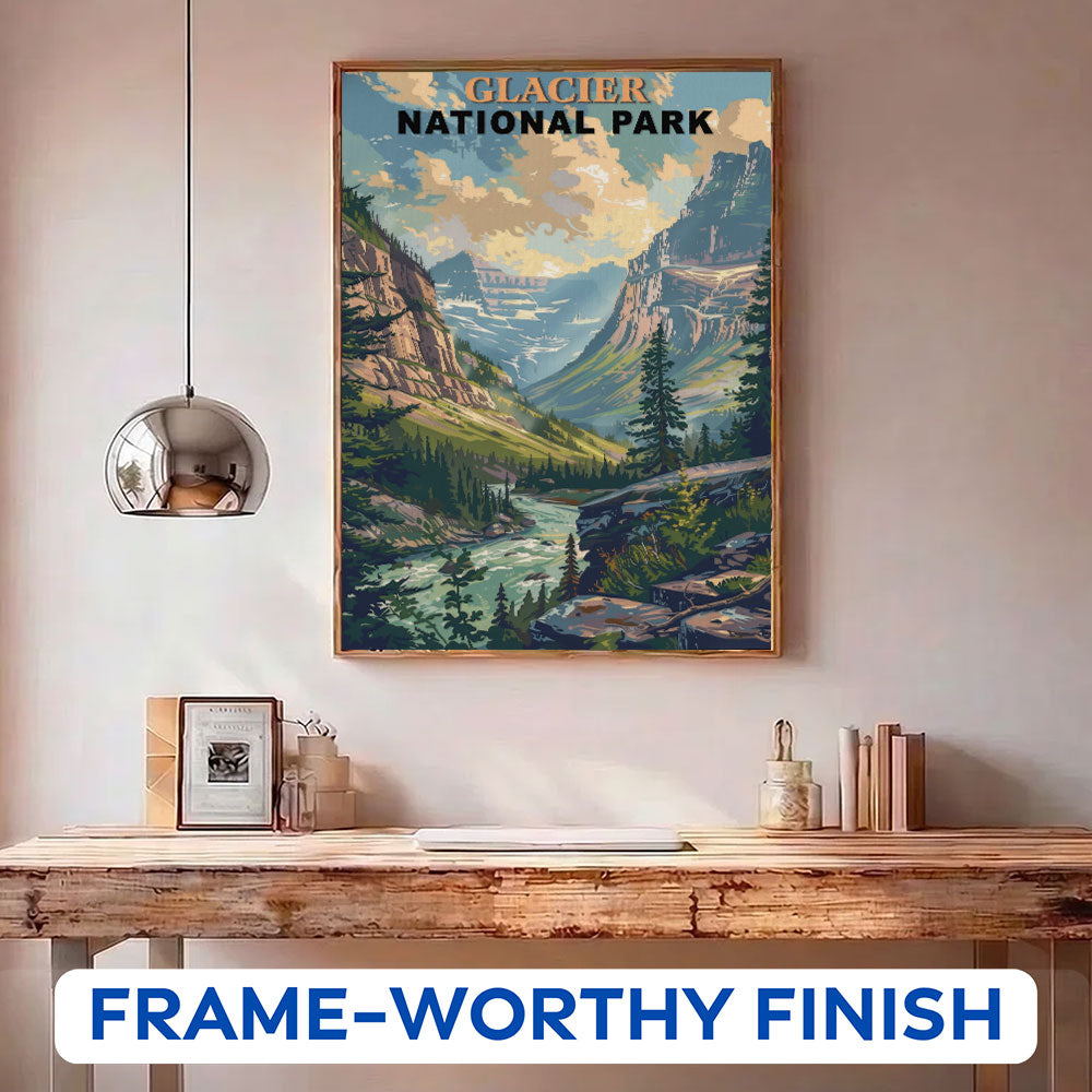 Glacier National Park Vintage | Paint by Numbers Kit