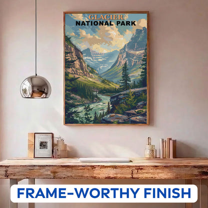 Glacier National Park Vintage | Paint by Numbers Kit
