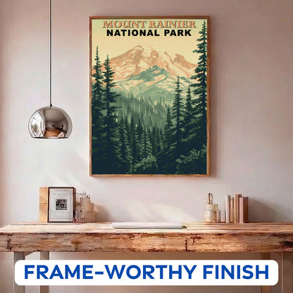 Mount Rainier Park Vintage | Paint by Numbers Kit