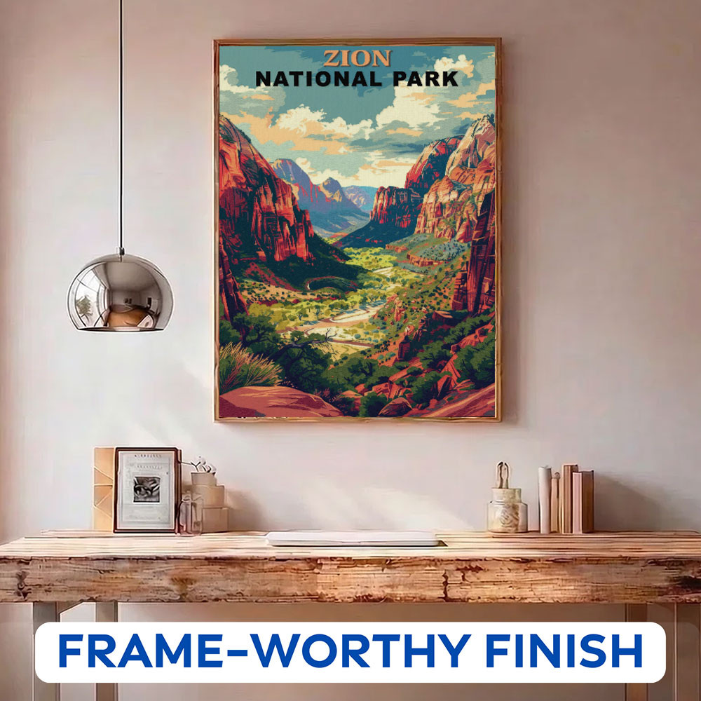 Zion-Nationalpark Vintage | Malen nach Zahlen-Set – Wander Painting