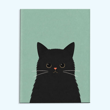 Midnight Black Cat| Mini Paint by Numbers Kit