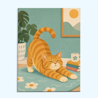 Stretching Ginger Cat | Mini Paint by Numbers Kit