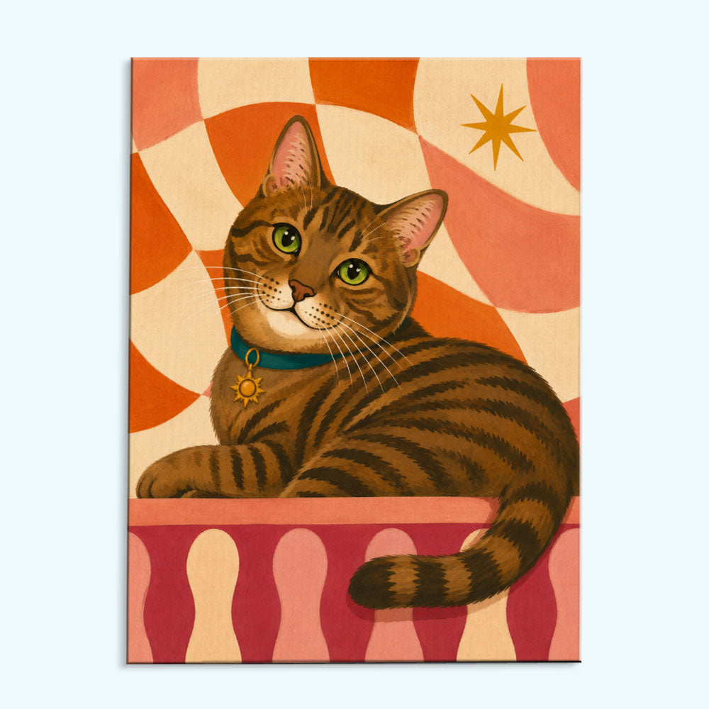 Golden Tabby Cat | Mini Paint by Numbers Kit