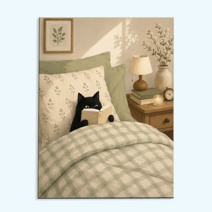 Cozy Bedroom Cat | Mini Paint by Numbers Kit