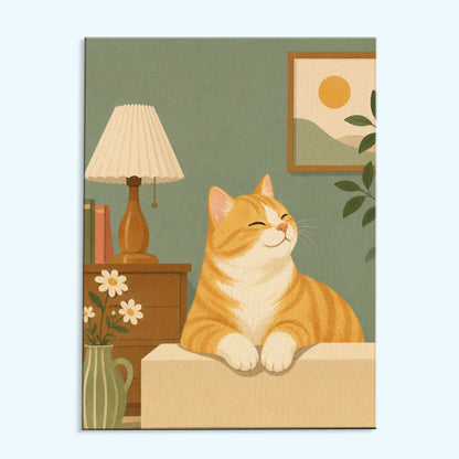 Happy Ginger Cat | Mini Paint by Numbers Kit