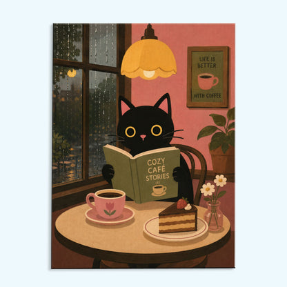 Coffee Shop Cat | Mini Paint by Numbers Kit
