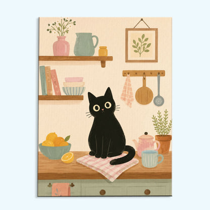 Kitchen Helper Cat | Mini Paint by Numbers Kit