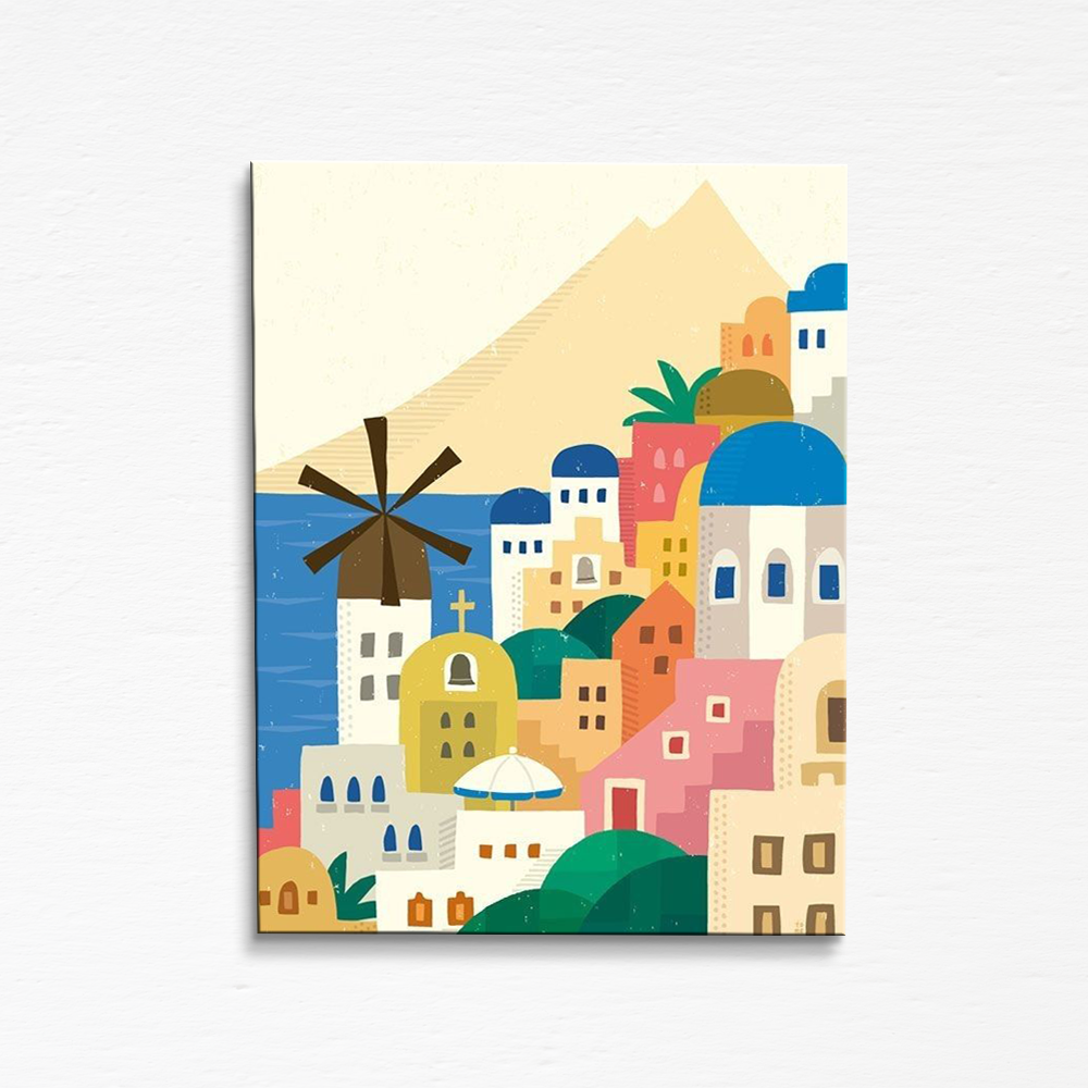 Santorini Blue Paint-by-numbers – Wander Painting