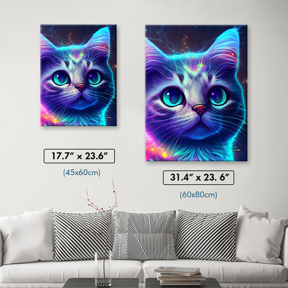 Cat Flame Portrait Diamond Painting