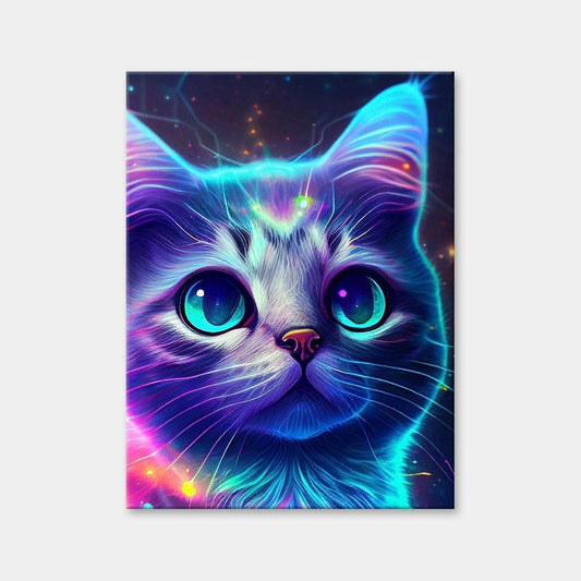 Cat Flame Portrait Diamond Painting