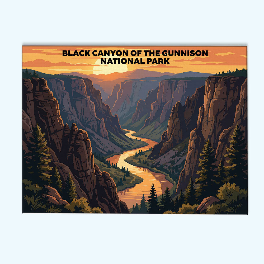 Black Canyon of The Gunnison National Park - Landscape | Paint by Numbers Kit