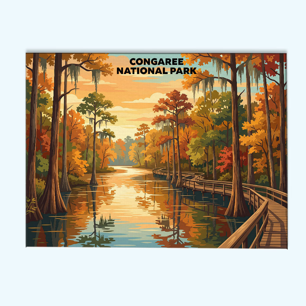 Congaree National Park - Landscape | Paint by Numbers Kit