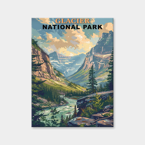 Diamantmalerei des Glacier-Nationalparks (Vintage Edition)