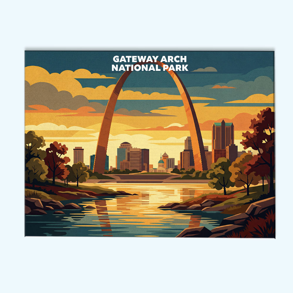 Gateway Arch National Park - Landscape | Paint by Numbers Kit