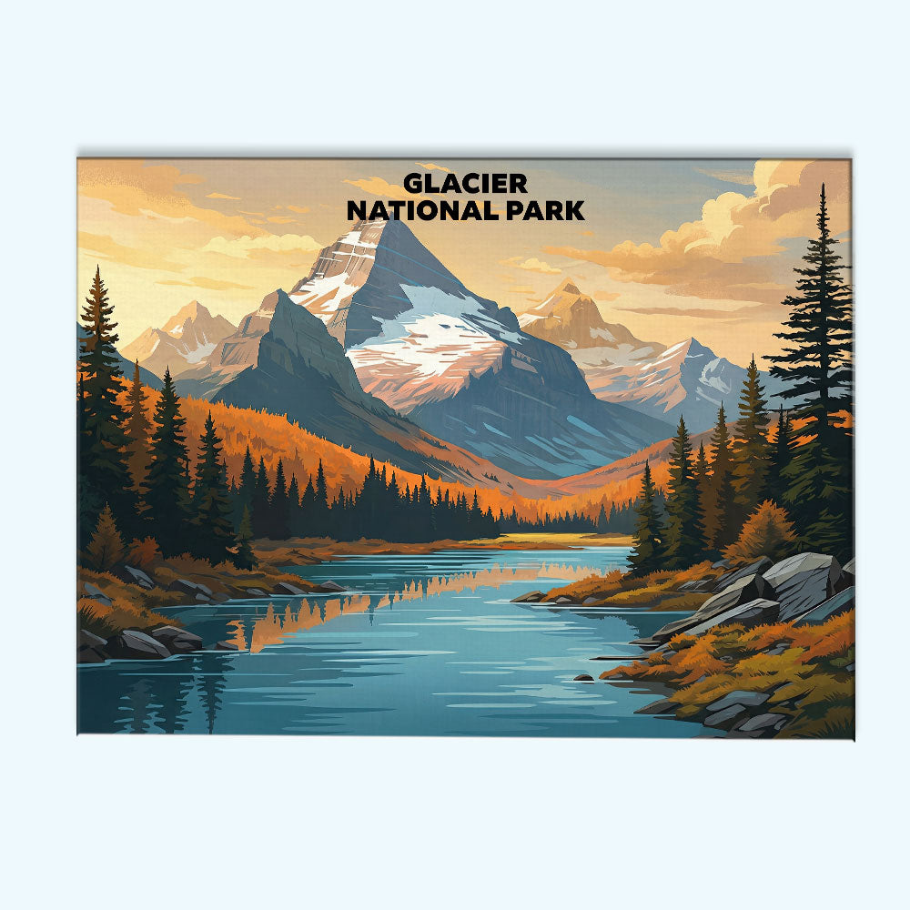 Glacier National Park - Landscape | Paint by Numbers Kit