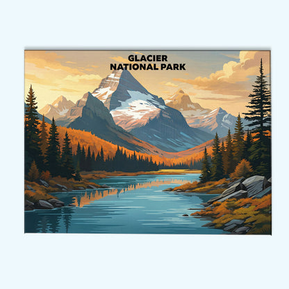 Glacier National Park - Landscape | Paint by Numbers Kit