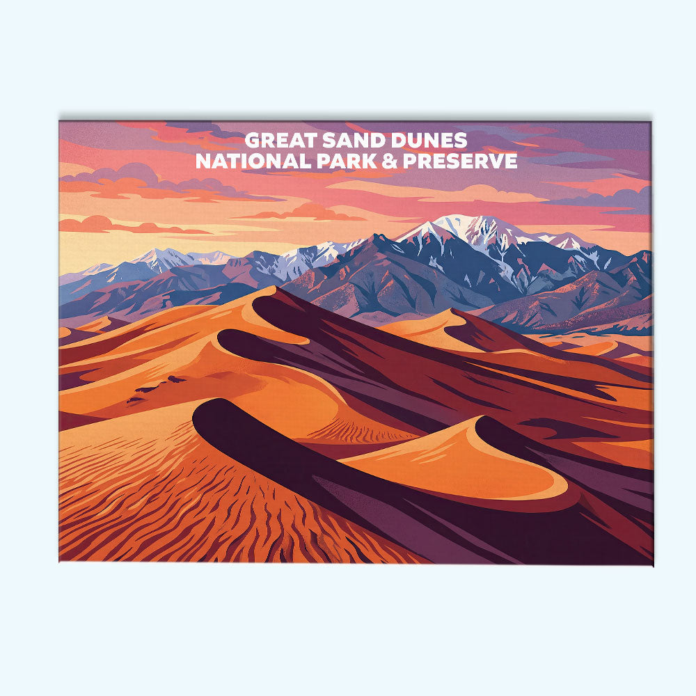 Great Sand Dunes National Park - Landscape | Paint by Numbers Kit