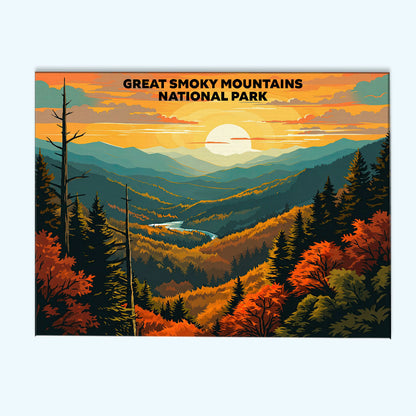 Great Smoky Mountains National Park - Landscape | Paint by Numbers Kit