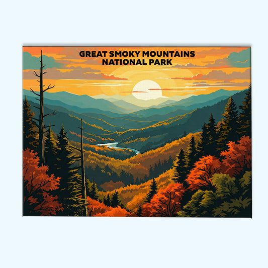 Great Smoky Mountains National Park - Landscape | Paint by Numbers Kit